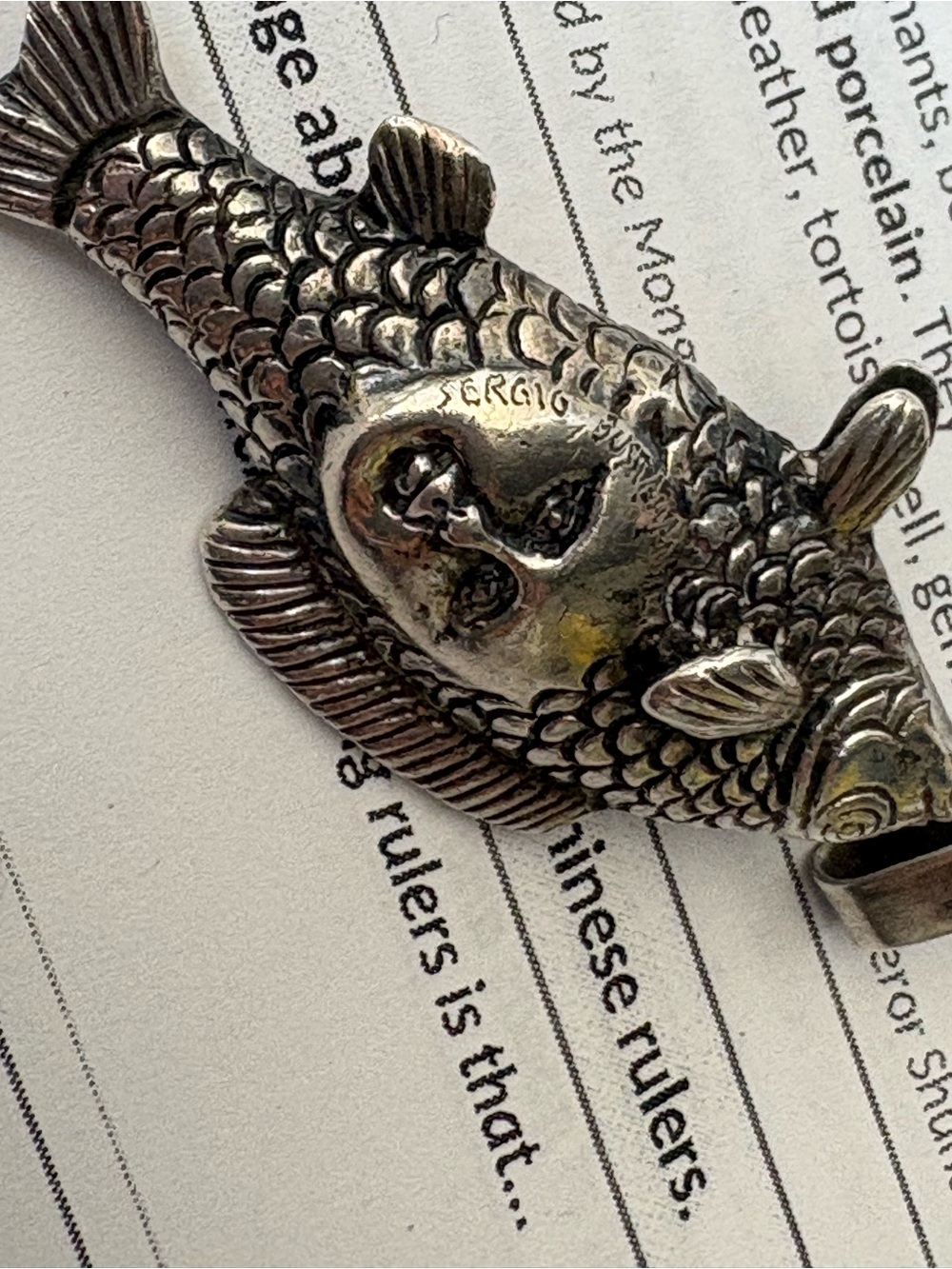 Sergio Bustamante fish pendant heavy